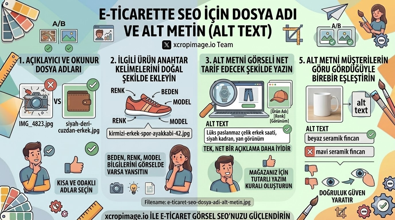E-ticarette SEO için dosya adı ve alt metin (alt text) nasıl yazılır.