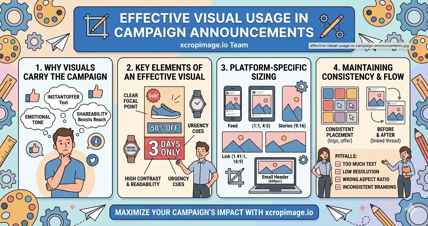 Effective visual usage in campaign announcements.