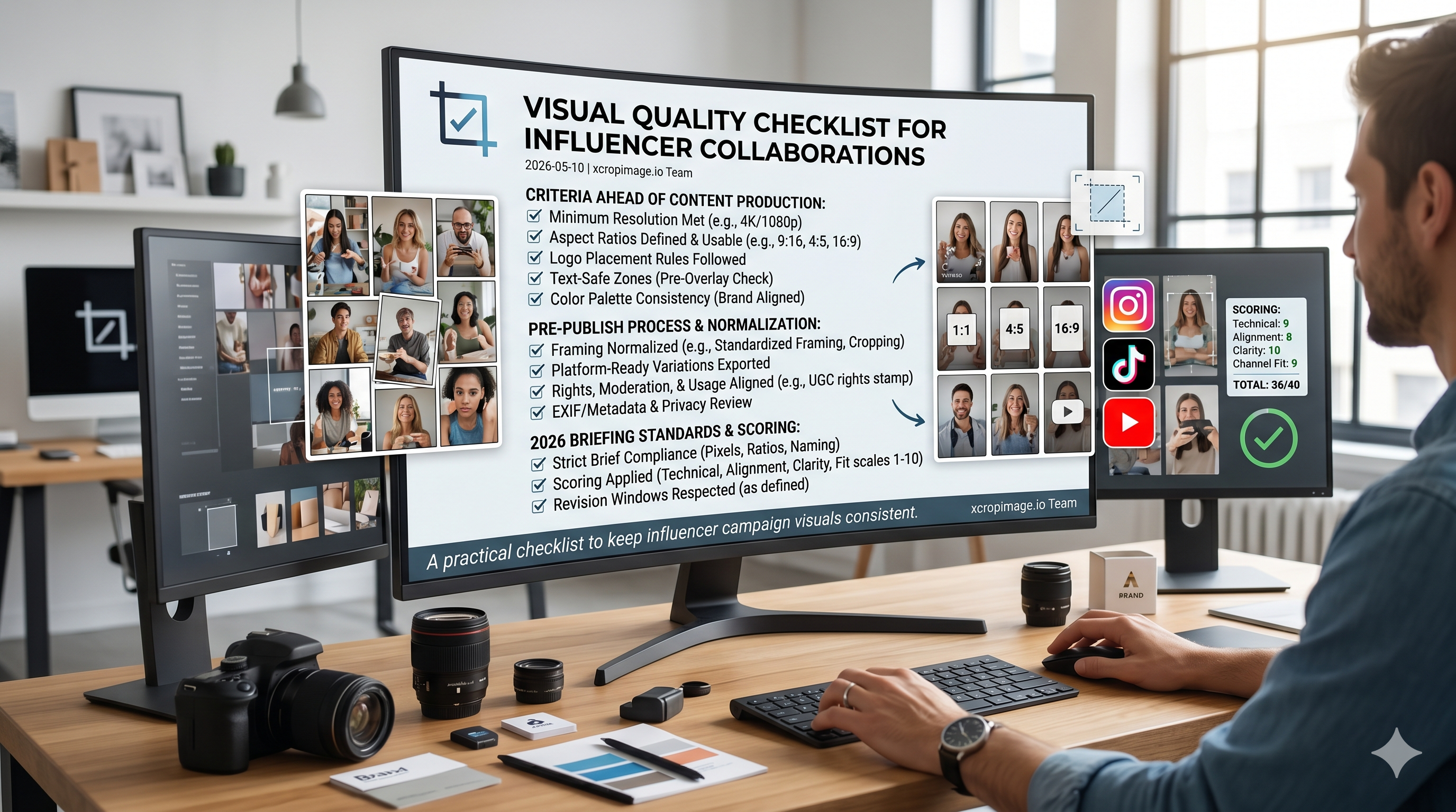 Visual quality checklist for influencer collaborations.