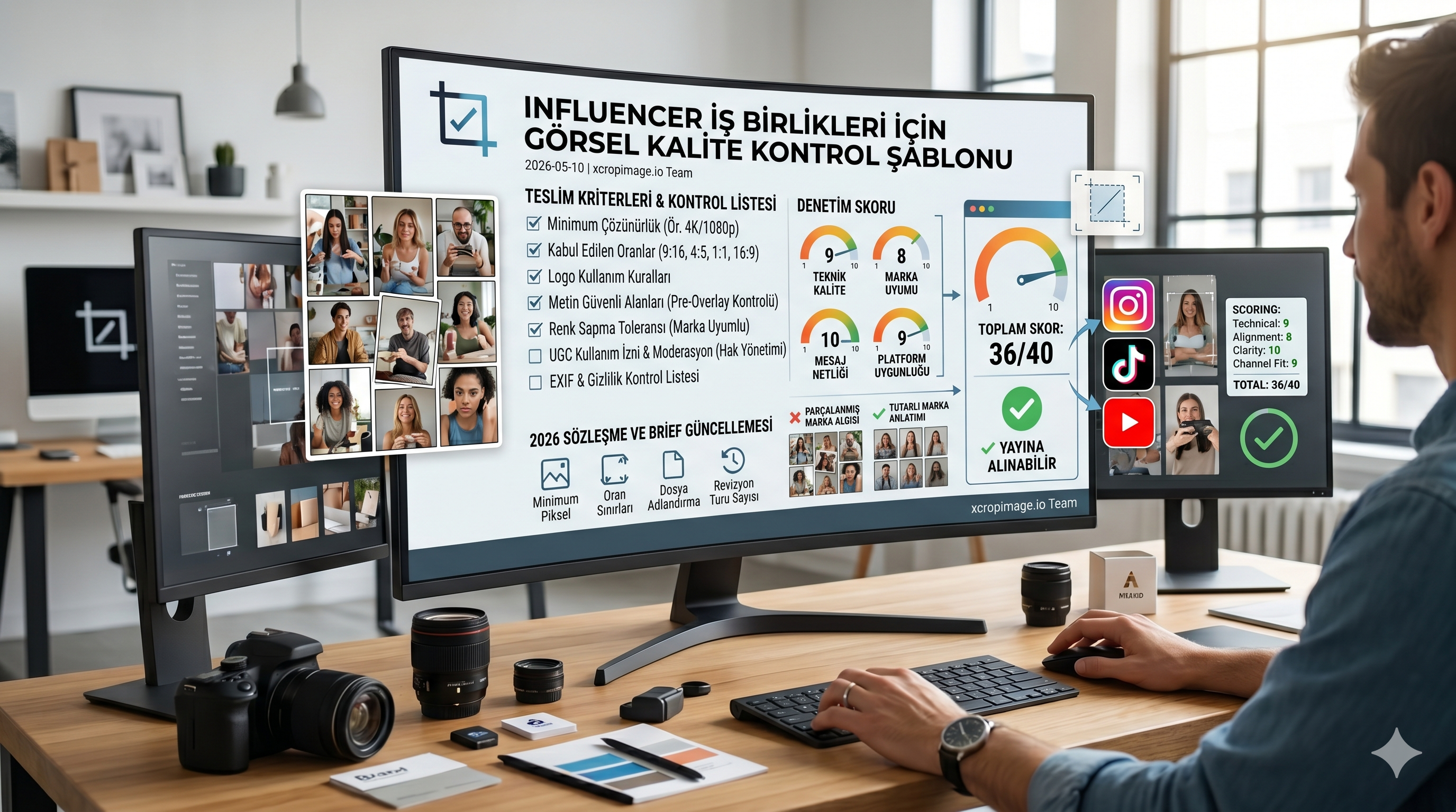 Influencer iş birliklerinde görsel kalite standardı kontrol şablonu.