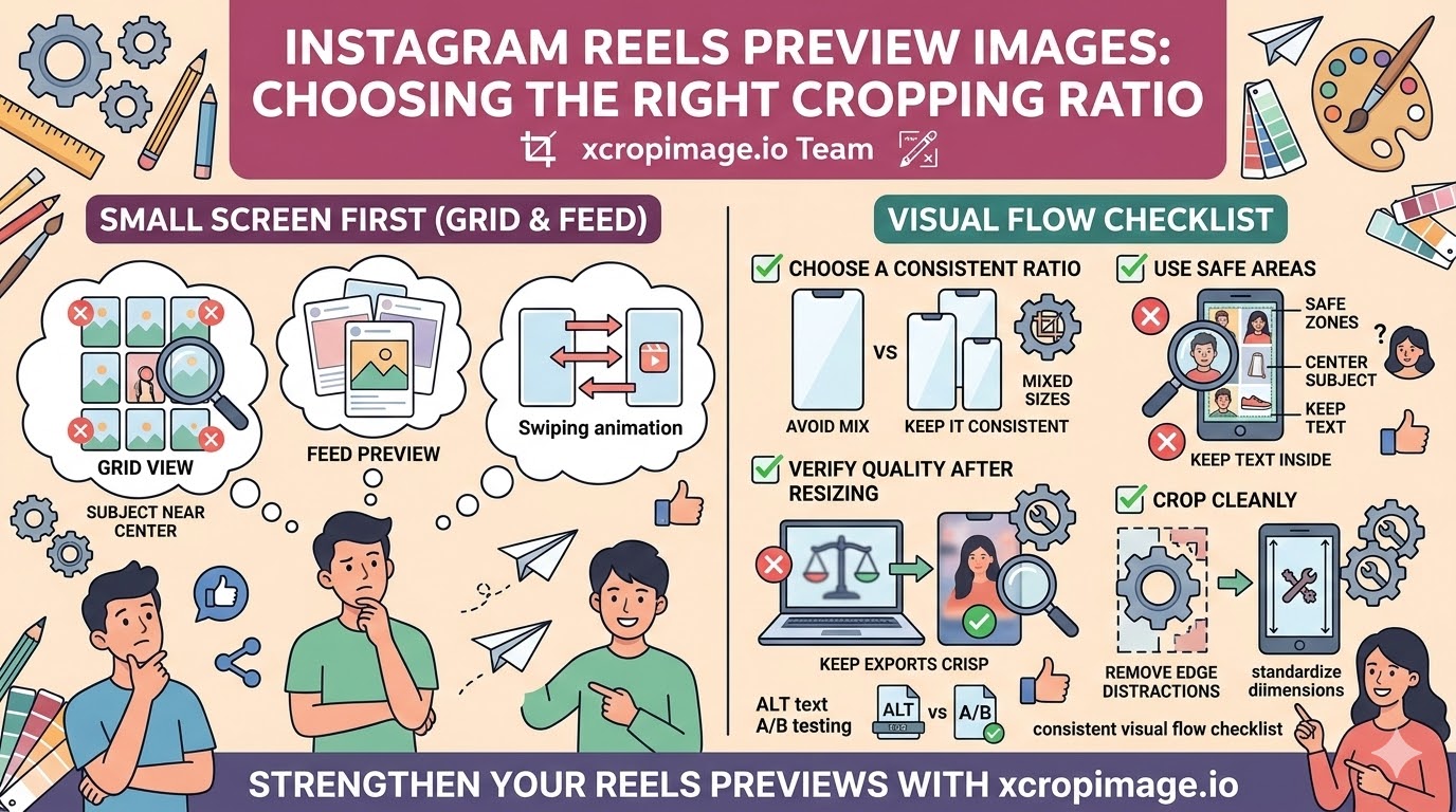 Instagram Reels preview images cropping ratio selection.
