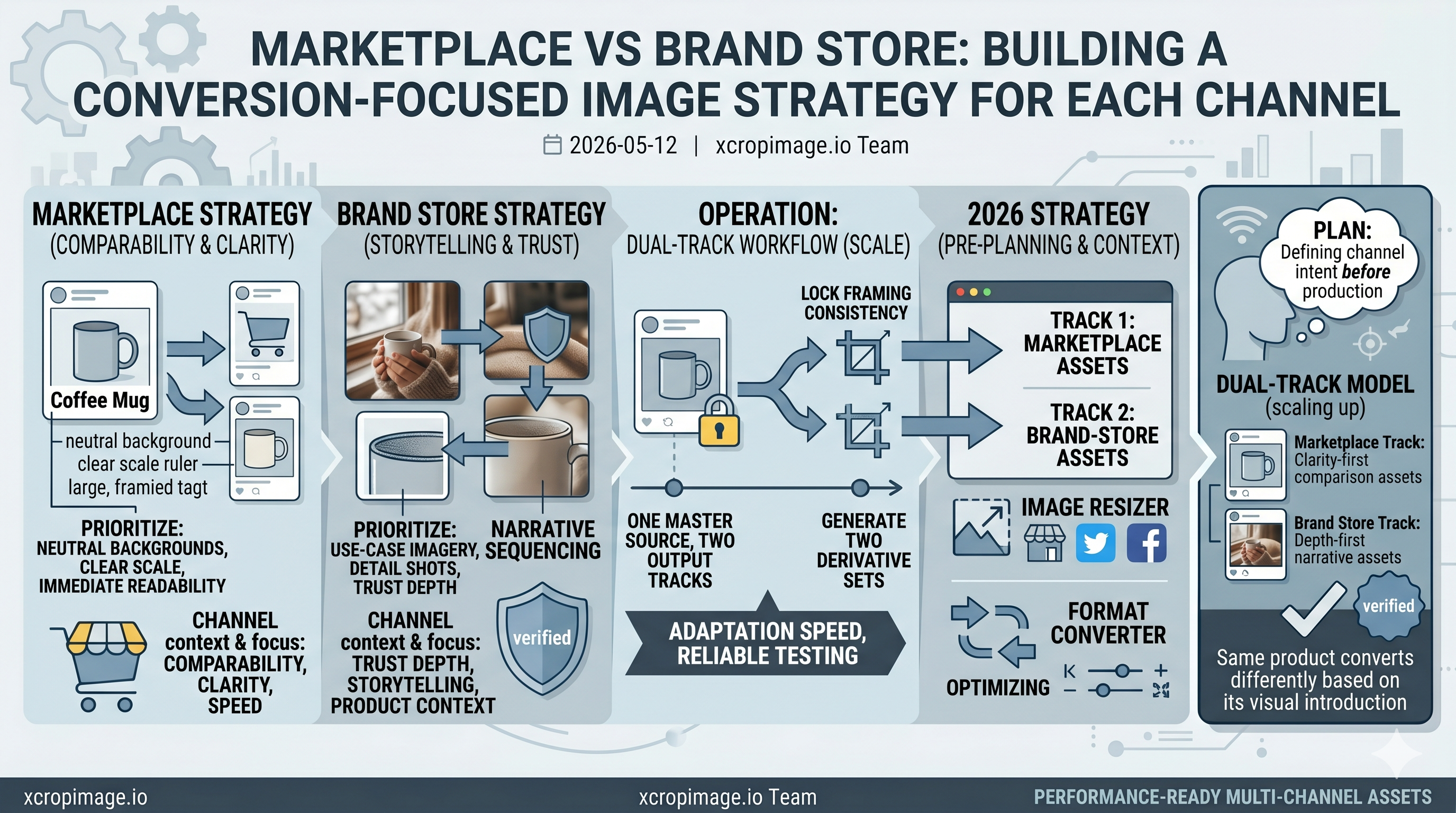 Marketplace versus brand store image strategy comparison.