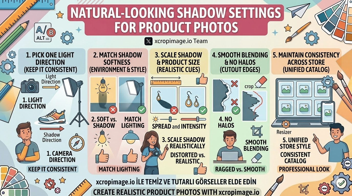 Natural-looking shadow settings for product photos.