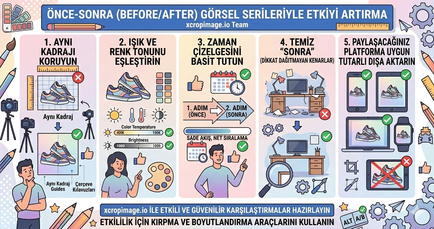 Önce-Sonra görsel serileriyle etkiyi artırma.