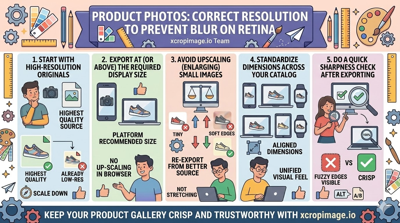 Product photos correct resolution prevent blur on Retina.