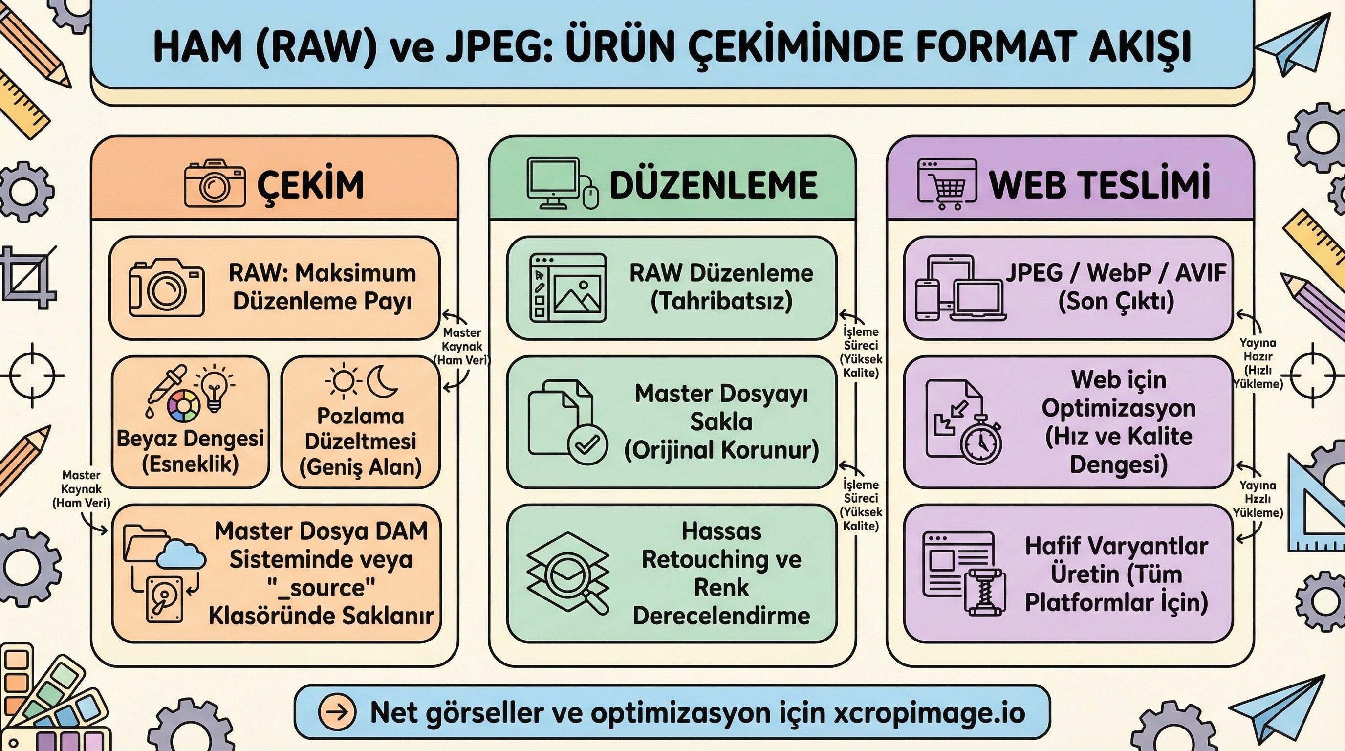 Ham (RAW) ve JPEG: ürün çekiminde hangi aşamada hangi format?.
