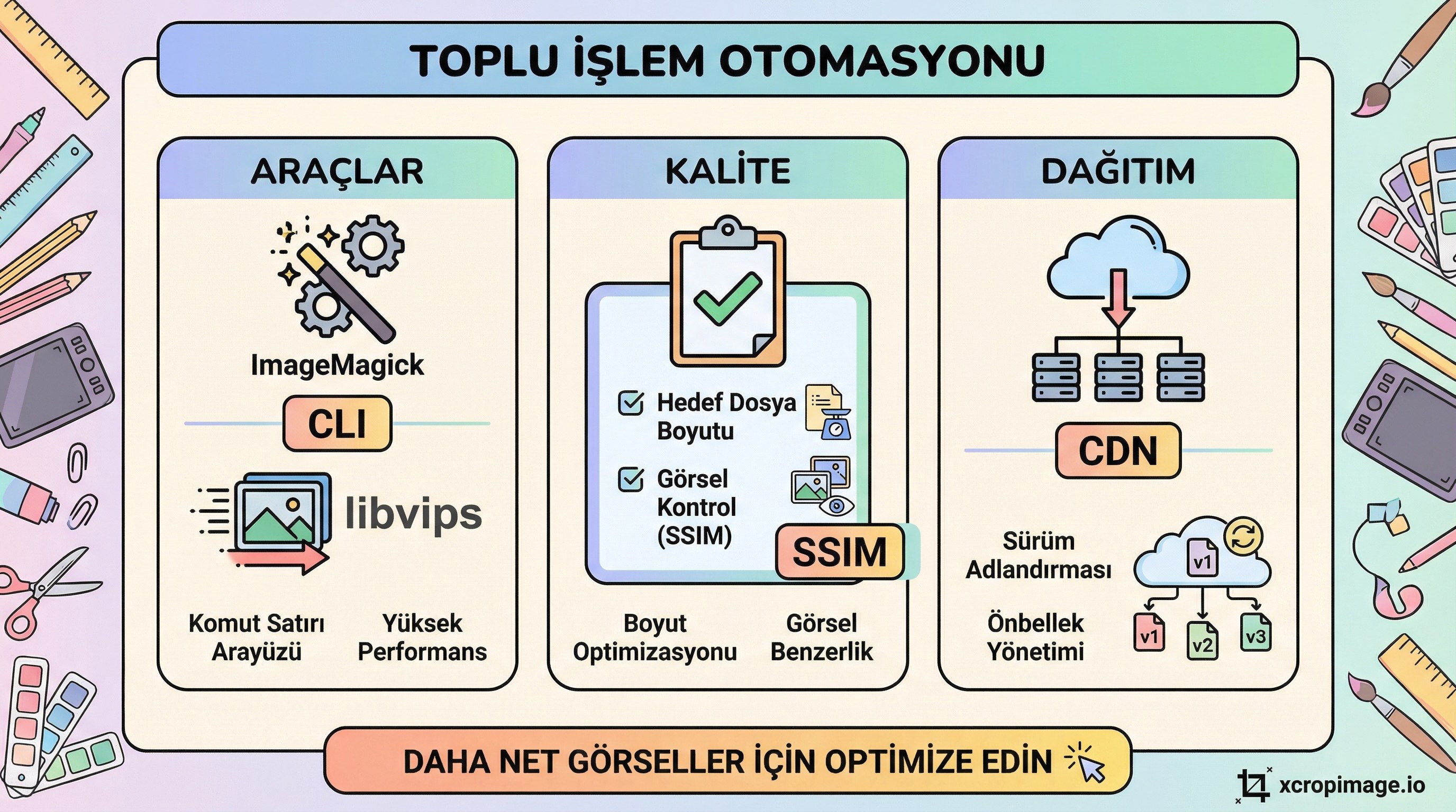 Toplu yeniden boyutlandırma ve sıkıştırma: kaliteyi koruyarak süreç otomasyonu.