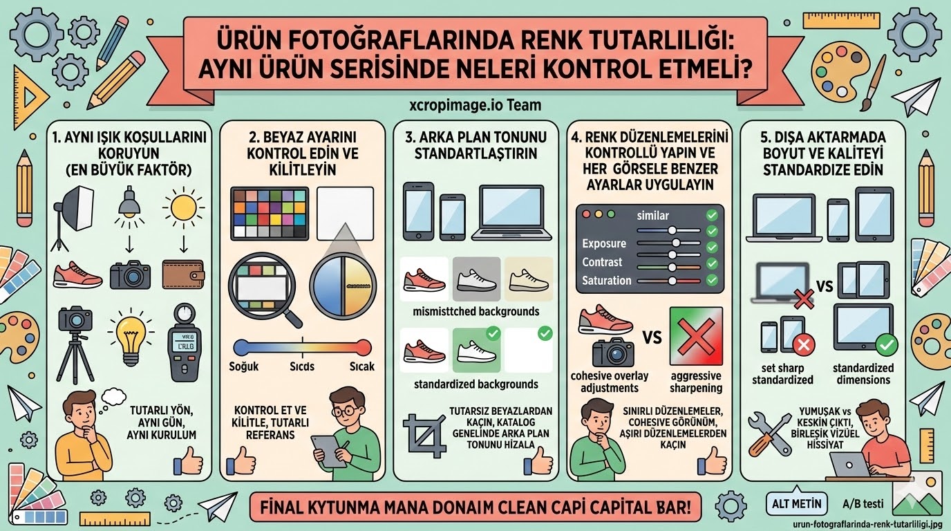 Ürün fotoğraflarında renk tutarlılığı: aynı ürün serisinde neleri kontrol etmeli?